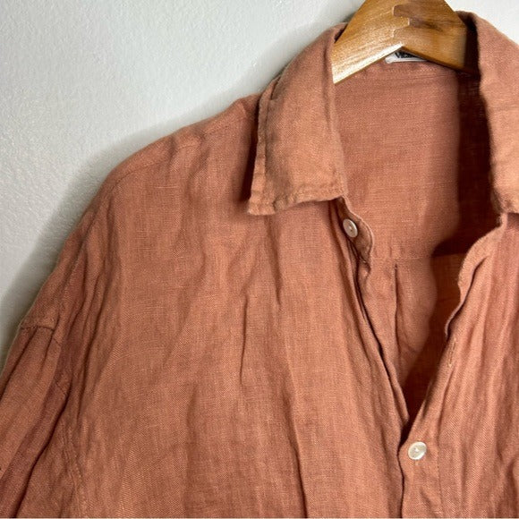 Vitamin A Vitamin A 100% Linen Oversized Playa Button Down Shirt - Linen
