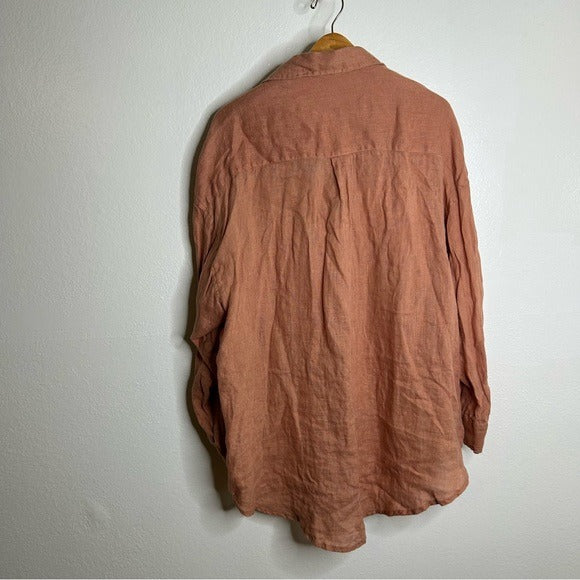 Vitamin A 100% Linen Oversized Playa Button Down Shirt