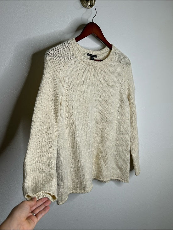 Eileen Fisher Eileen Fisher 100% Organic Cotton Cream Chunky Knit Oversized Sweater - Cotton