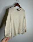 Eileen Fisher 100% Organic Cotton Cream Chunky Knit Oversized Sweater
