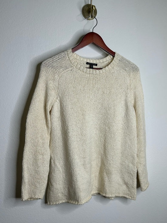 Eileen Fisher Eileen Fisher 100% Organic Cotton Cream Chunky Knit Oversized Sweater - Cotton