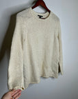 Eileen Fisher 100% Organic Cotton Cream Chunky Knit Oversized Sweater