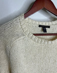 Eileen Fisher 100% Organic Cotton Cream Chunky Knit Oversized Sweater