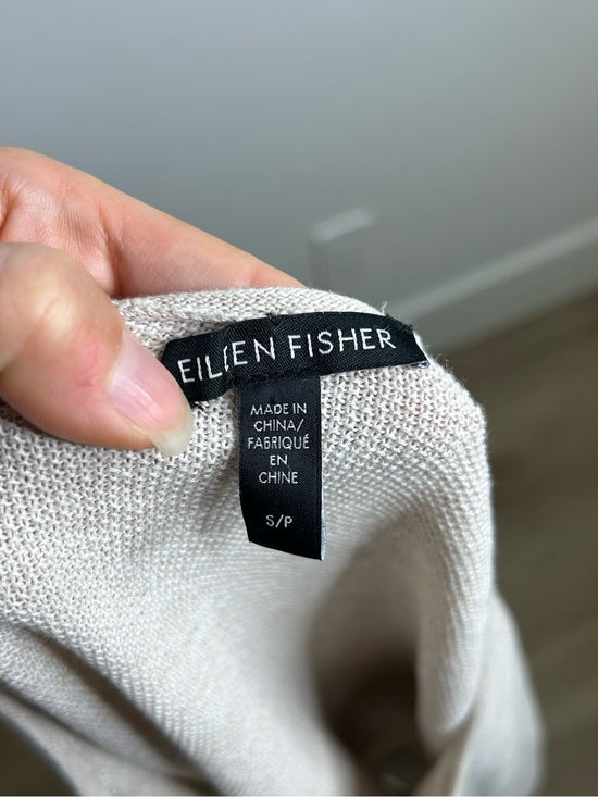 Eileen Fisher Organic Linen Cotton Textured Knit Neutral Sleeveless Boxy Top