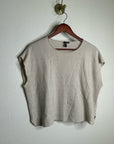 Eileen Fisher Organic Linen Cotton Textured Knit Neutral Sleeveless Boxy Top