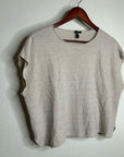 Eileen Fisher Organic Linen Cotton Textured Knit Neutral Sleeveless Boxy Top