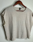 Eileen Fisher Organic Linen Cotton Textured Knit Neutral Sleeveless Boxy Top