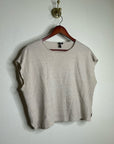 Eileen Fisher Organic Linen Cotton Textured Knit Neutral Sleeveless Boxy Top