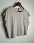 Eileen Fisher Organic Linen Cotton Textured Knit Neutral Sleeveless Boxy Top