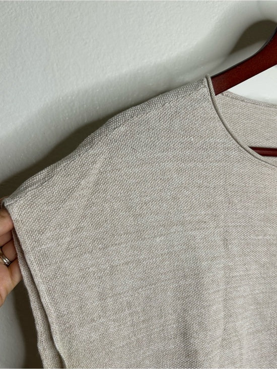 Eileen Fisher Organic Linen Cotton Textured Knit Neutral Sleeveless Boxy Top