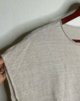 Eileen Fisher Organic Linen Cotton Textured Knit Neutral Sleeveless Boxy Top
