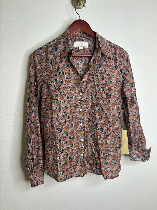 Trovata Trovata Cotton Silk Jacquelin Button Down Blouse Neutral Bohemian - Cotton, Silk