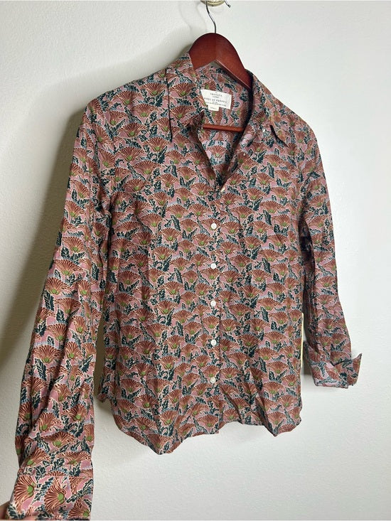 Trovata Trovata Cotton Silk Jacquelin Button Down Blouse Neutral Bohemian - Cotton, Silk