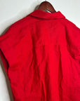 Madewell 100% Linen Utility Short-Sleeve Mini Shirtdress in Festival Red