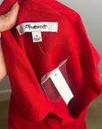 Madewell 100% Linen Utility Short-Sleeve Mini Shirtdress in Festival Red