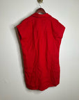 Madewell 100% Linen Utility Short-Sleeve Mini Shirtdress in Festival Red