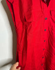 Madewell 100% Linen Utility Short-Sleeve Mini Shirtdress in Festival Red