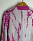 Unsubscribed 100% Cashmere Pink Tie Dye Button Down Boyfriend Cardigan