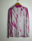 Unsubscribed 100% Cashmere Pink Tie Dye Button Down Boyfriend Cardigan