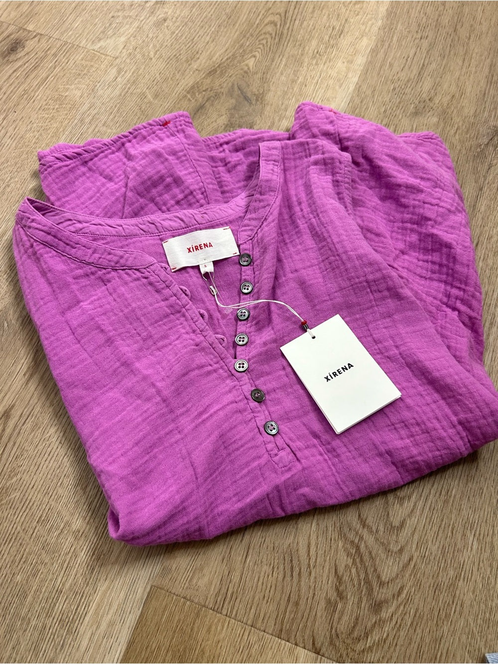 XiRENA Xirena 100% Cotton Tish Button Down Tank Top in Purple Orchid - Cotton