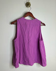 Xirena 100% Cotton Tish Button Down Tank Top in Purple Orchid