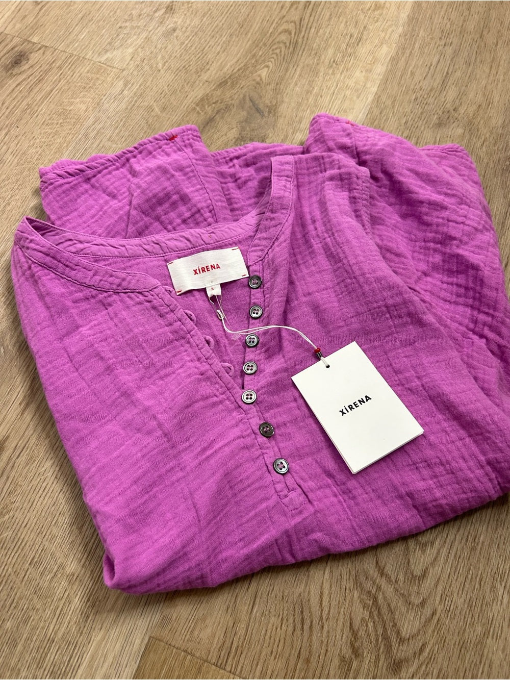XiRENA Xirena 100% Cotton Tish Button Down Tank Top in Purple Orchid - Cotton