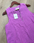 Xirena 100% Cotton Tish Button Down Tank Top in Purple Orchid