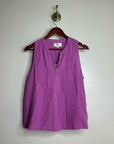 Xirena 100% Cotton Tish Button Down Tank Top in Purple Orchid