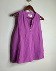 Xirena 100% Cotton Tish Button Down Tank Top in Purple Orchid