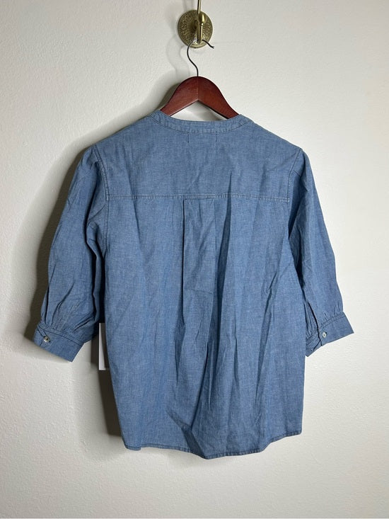 Nation LA 100% Organic Cotton Denim Chambray Emmett Top 3/4 Sleeve