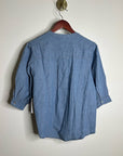 Nation LA 100% Organic Cotton Denim Chambray Emmett Top 3/4 Sleeve