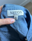 Nation LA 100% Organic Cotton Denim Chambray Emmett Top 3/4 Sleeve