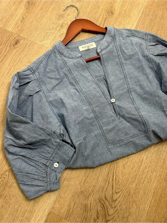 Nation LA 100% Organic Cotton Denim Chambray Emmett Top 3/4 Sleeve