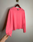 J. Crew 100% Cashmere Perfect Cashmere Cardigan in Neon Vivid Coral