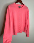 J. Crew 100% Cashmere Perfect Cashmere Cardigan in Neon Vivid Coral