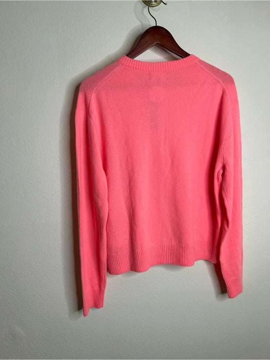 J. Crew J. Crew 100% Cashmere Perfect Cashmere Cardigan in Neon Vivid Coral - Cashmere