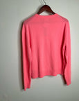 J. Crew 100% Cashmere Perfect Cashmere Cardigan in Neon Vivid Coral