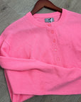 J. Crew 100% Cashmere Perfect Cashmere Cardigan in Neon Vivid Coral