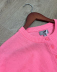 J. Crew 100% Cashmere Perfect Cashmere Cardigan in Neon Vivid Coral