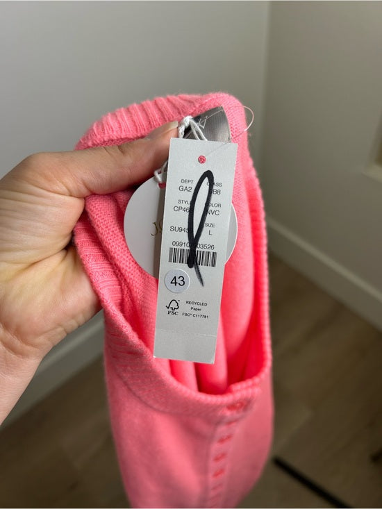 J. Crew 100% Cashmere Perfect Cashmere Cardigan in Neon Vivid Coral