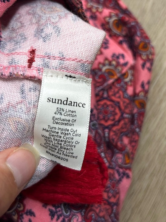 Sundance Cotton Linen Pink Multicolor Paisley Drawstring Loose Fit Shorts