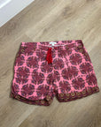 Sundance Cotton Linen Pink Multicolor Paisley Drawstring Loose Fit Shorts