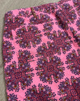 Sundance Cotton Linen Pink Multicolor Paisley Drawstring Loose Fit Shorts
