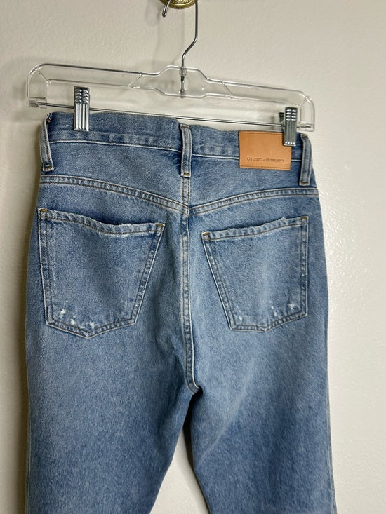 Citizens of Humanity 100% Cotton Denim Daphne High Rise Stovepipe Cropped Jean