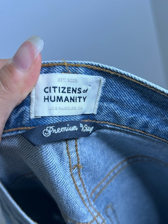 Citizens of Humanity 100% Cotton Denim Daphne High Rise Stovepipe Cropped Jean