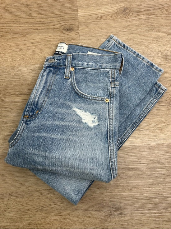 Citizens of Humanity 100% Cotton Denim Daphne High Rise Stovepipe Cropped Jean