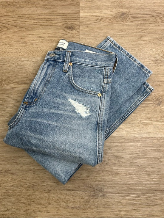 Citizens of Humanity 100% Cotton Denim Daphne High Rise Stovepipe Cropped Jean