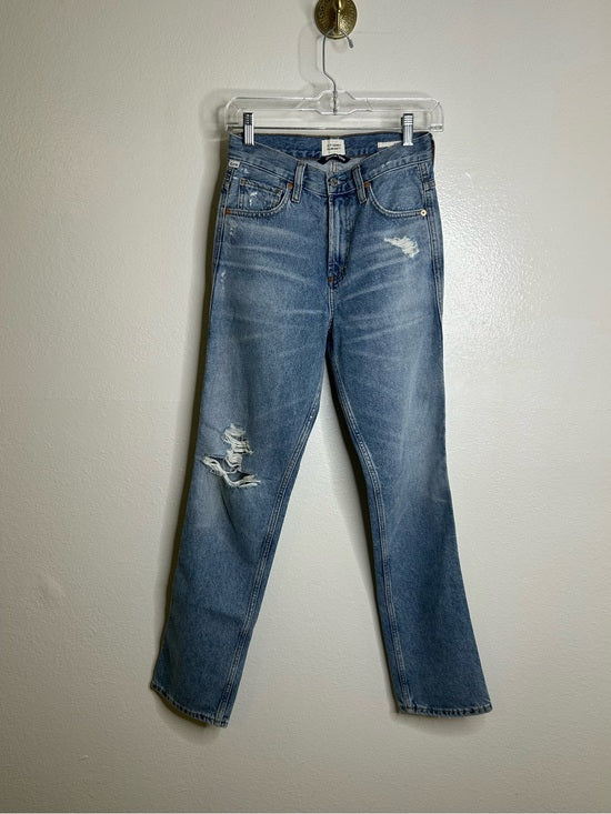 Citizens of Humanity 100% Cotton Denim Daphne High Rise Stovepipe Cropped Jean