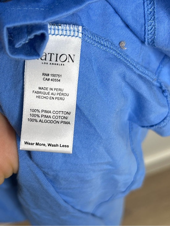 Nation LA 100% Pima Cotton Cleo Drop Waist Midi Tank Dress in Blue