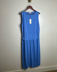 Nation LA 100% Pima Cotton Cleo Drop Waist Midi Tank Dress in Blue